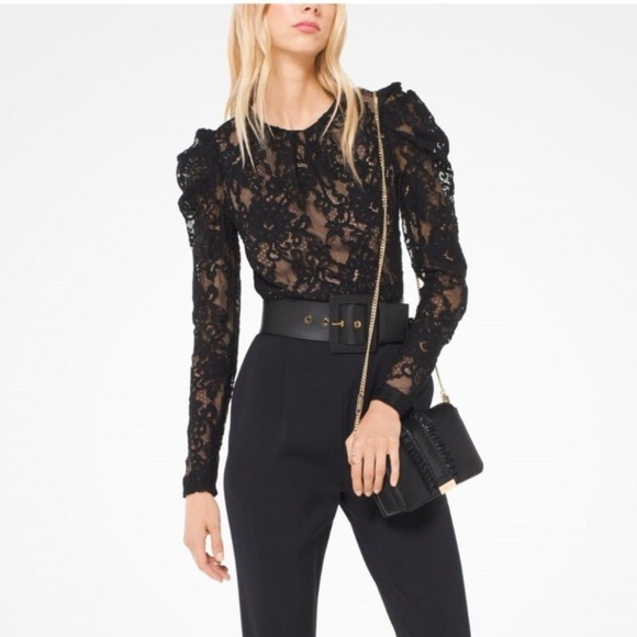 Michael Kors Victorian Floral Lace Puff Sleeve Jumpsuit - Picture 10 of 16
